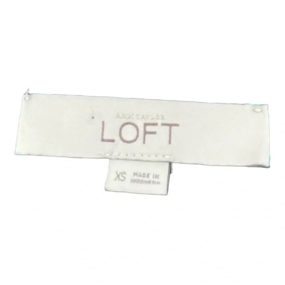 Ann Taylor Loft Long Sleeve‎ Blouse, Navy with Teal Polka Dots, Size XS - Picture 5 of 7